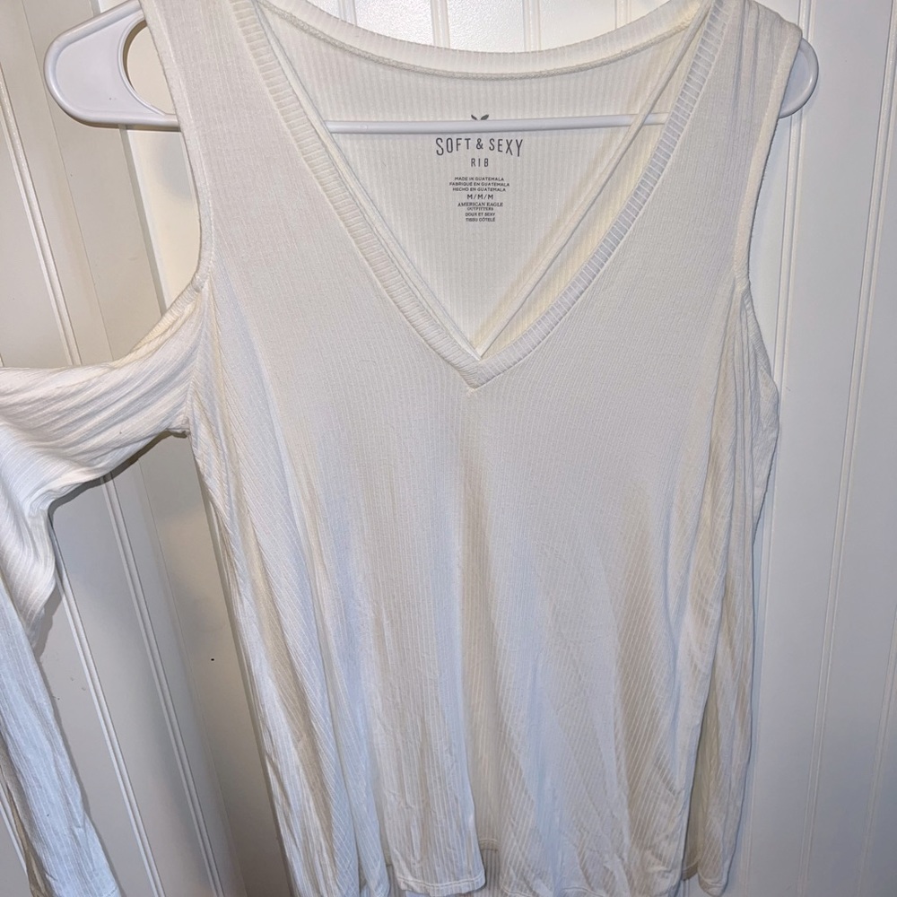 White Peekaboo Shoulder Long Sleeve